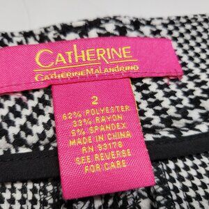 Catherine Malandrino Womens Pants Houndstooth Size 2 Knit Slim Fit Pocket 30X29